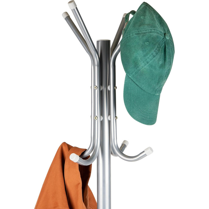 Mind Reader Alloy Collection Coat Rack with 11 Hooks, Metal, Silver