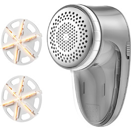 Електричний видалення ворсу для одягу: видалення ворсу з одягу з 6 змінних лез з нержавіючої сталі (сірий)