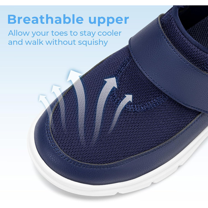 Домашні тапочки чоловічі FitVille для літніх людей з липучкою, розмір 41-50 (49/50 EU, широкі, темно-сині)