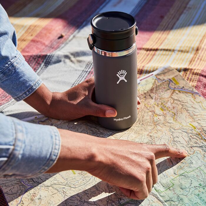 Hydro Flask 12 oz Stainless Steel Vacuum Insulated Travel Thermos - Leakproof Lid - Black
