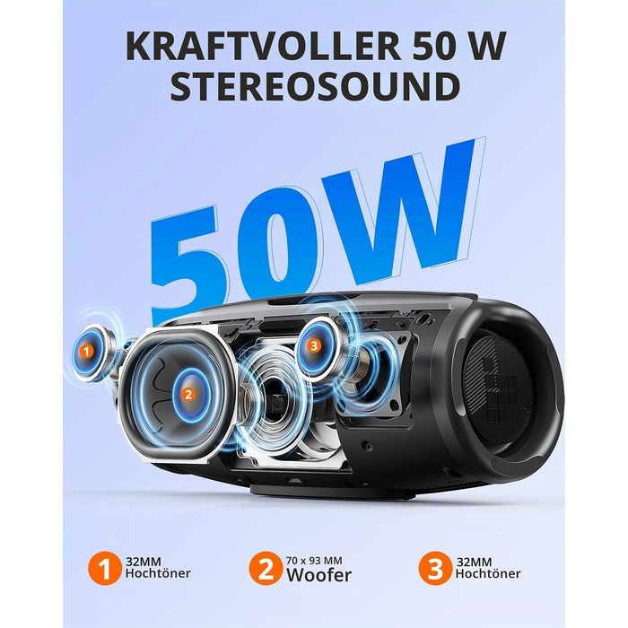 Tronsmart Mirtune S100: Bluetooth колонка водонепроникна IPX7, 20 год, для пляжу та вечірок (Чорна)