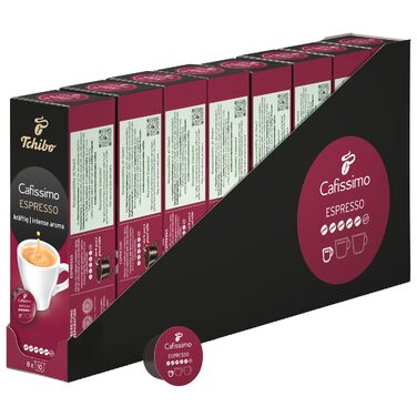 Капсули для кави Tchibo Cafissimo Espresso kräftig, інтенсивний смак, 96 шт (8х10 шт), етична торгівля