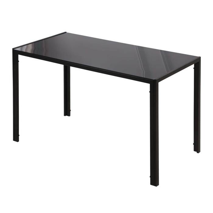 HOMCOM LED Dining Table Kitchen Table for 4 People, Tempered Glass & Metal, Black, 120x60x75cm, modern & stylish