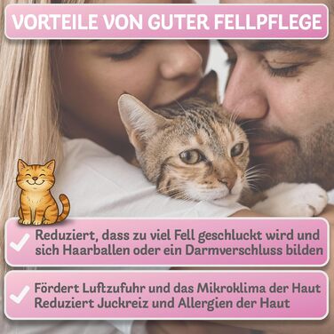 Щітка для собак та котів з довгим хутром BluePet, видаляє підшерстя та ковтуни, захист верхнього шару, рожева