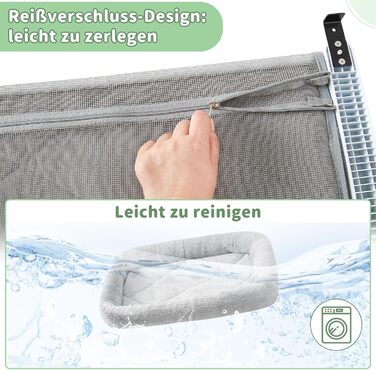 Ліжко для кота на батарею GUUSII HOME - тепле місце для відпочинку, сіре, велике (до 18 кг)