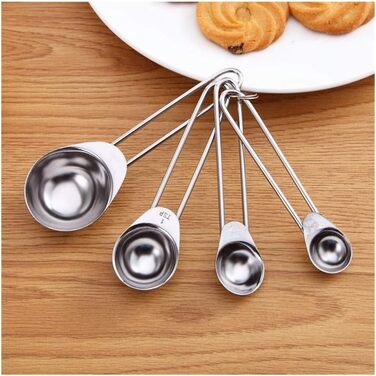 Stainless steel measuring cups, kitchen scale, measuring spoons, baking scoop, cooking utensils, teaspoons, sugar, coffee, measuring tool set, accurate measurement