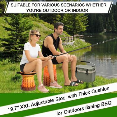 Складаний стілець XXL з подушкою, портативний для дорослих, міцний (1000 фунтів), для кемпінгу, подорожей та відпочинку на природі