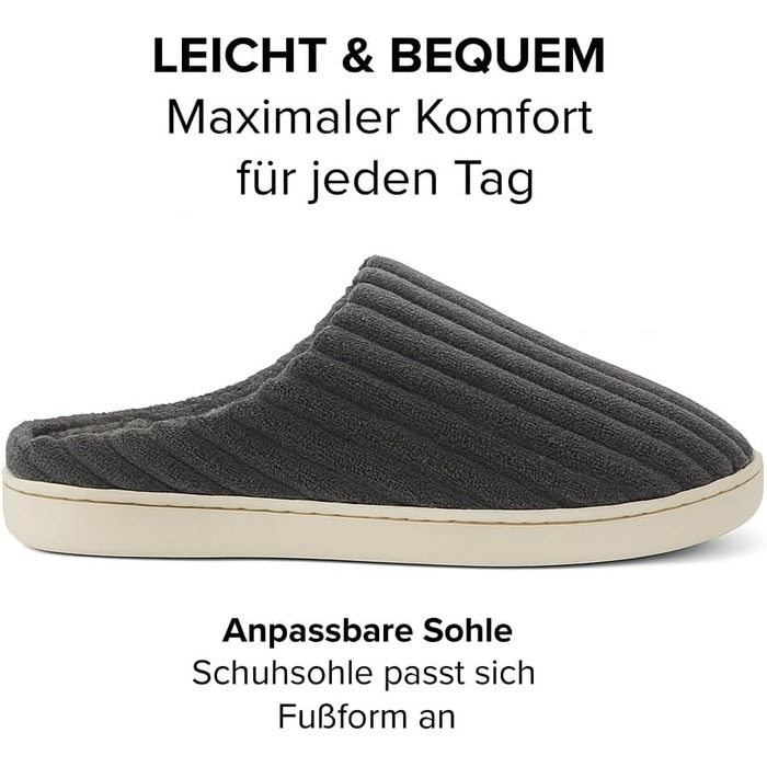 Домашні тапочки для чоловіків та жінок – надзвичайно м'які сліпони для дому - ультралегкі, неслизькі та зручні м'які тапочки - зимові домашні тапочки 41 EU сірий