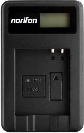 Зарядний пристрій USB Norifon DMW-BCM13 для камер Panasonic Lumix DMC-TZ55, TZ60, TZ61, FT5, TS5, TZ70, ZS40, ZS50 (LCD)