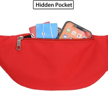 Чоловіча та жіноча поясна сумка на пояс, сумка через плече, Doggy Bag, для активного відпочинку, спорту, подорожей, кемпінгу, фітнесу, велосипеда, червона