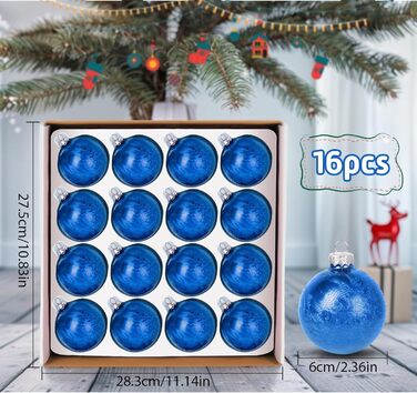 Скляні кулі Hengsong на Різдво: 24 шт., чорні та золоті, 6 см. Декоративні прикраси для ялинки