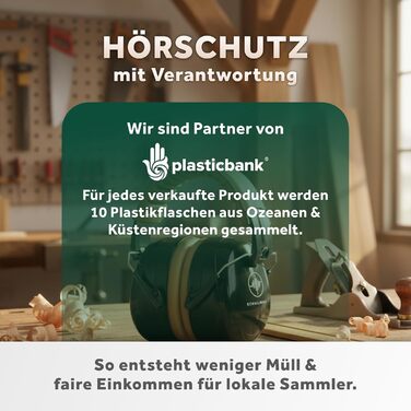 Schallwerk Work+ | Захист слуху для роботи – наголовники з регульованим розміром, високоякісні навушники для шумозаглушення – капелюхоподібні навушники для роботи та повсякденного використання (оливковий)
