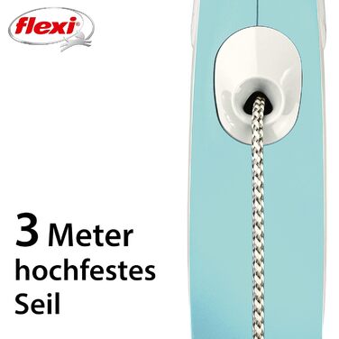 Висувна повідка для собак Flexi, м'який грифель, довжина 3/5/8 м, вага до 8-20 кг, блакитний колір, XS