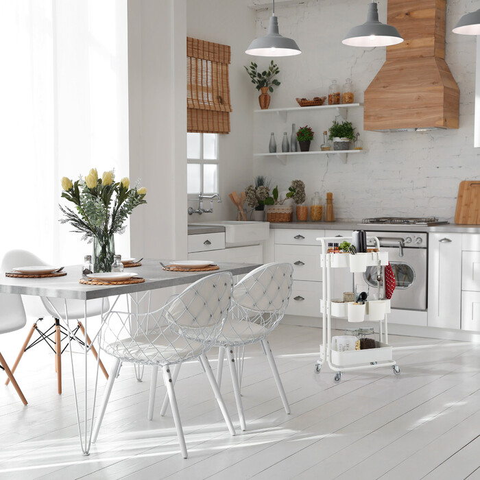 Relaxdays 3-Tier Rolling Cart
