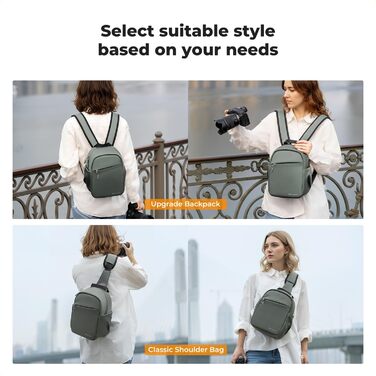Рюкзак для камери K&F CONCEPT B-dunkelgrün: компактний, для DSLR, з регульованим ременем