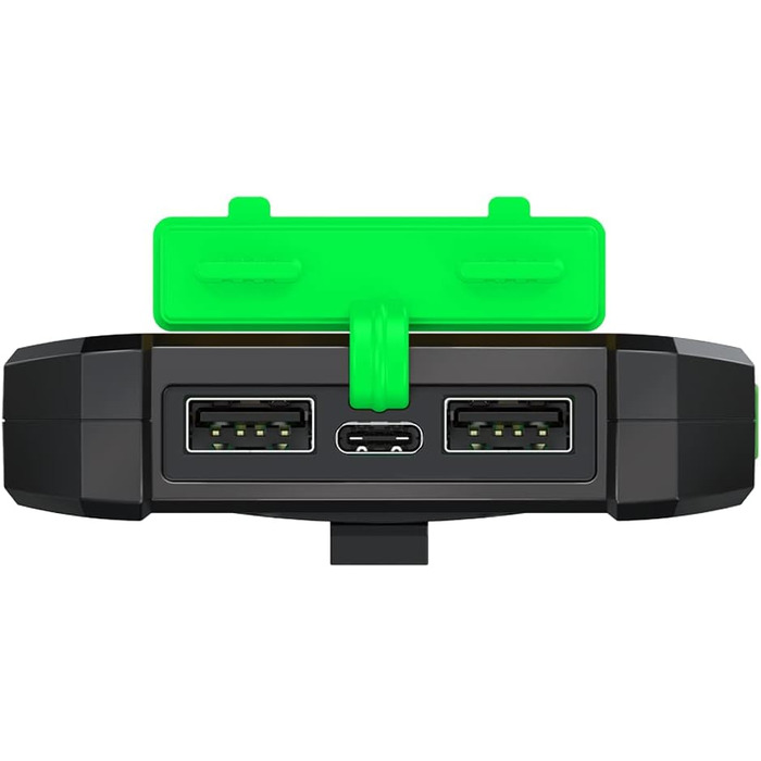 Портативний зарядний пристрій Solar Powerbank 8000 mAh з ліхтариком, чорно-оранжевий, одночасна зарядка 2 пристроїв (2x USB Type-A)