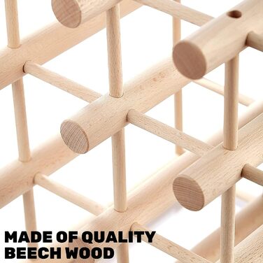 Wooden wine rack for 12 bottles, practical for kitchen or home bar. Modular wine bottle rack, natural beechwood.