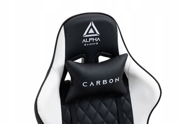 Ігрове крісло Alpha Gaming Carbon, штучна шкіра, чорно-біле