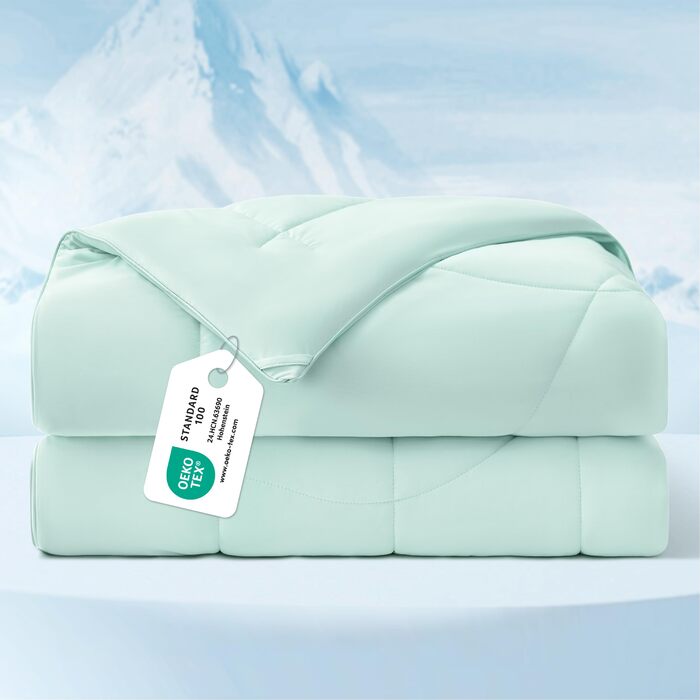 Охолоджуюча ковдра BEDSURE двостороння літня 155x220 см Arc-Chill Q-Max 0.4 - легка дихаюча ковдра від нічної пітливості, зелена
