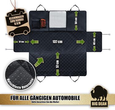 Захисна накидка на заднє сидіння автомобіля BigDean Premium - водовідштовхувальна, для собак, універсальна
