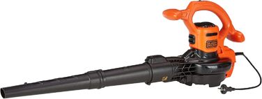 Black+Decker 3-in-1 Electric Leaf Blower / Leaf Vac BEBLV260 (2.600 Watt, with Shredder, high blowing speed of 315 km/h, 40l collection bag and carrying strap, for patios, paths, driveways)