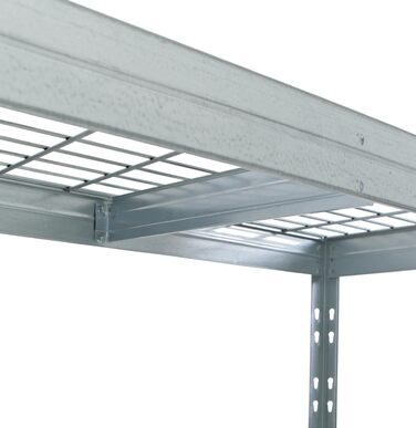 Вуличний металевий стелаж для важких навантажень 1500 кг, 180x90x45 см, 5 полиць, оцинкований, TÜV сертифікат