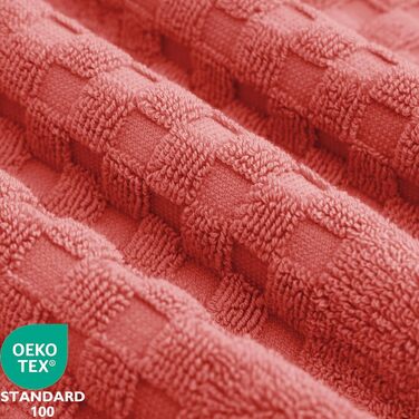 Набір рушників Feather & Stitch, 6 шт., коралові, 100% бавовна, для ванної, дуже м'які і вбираючі, готельна якість, 2 банних, 2 для рук, 2 для обличчя