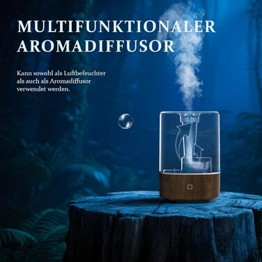 Дифузор для ефірних олій, ультразвуковий, 125 мл, 7 кольорів LED, автовимкнення, для дому та офісу, горіх