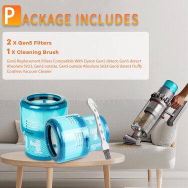Фільтр HEPA для пилососа Dyson Gen5 Detect Absolute (комплект 2 шт.) #972352-01