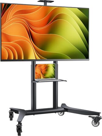 ONKRON Mobile TV Stand - Adjustable Height, VESA 600x400 - Fits 32-75 inch Flat & Curved TVs up to 60kg