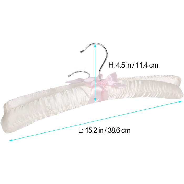 LOHAS Home 10-Pack Clothes Hangers with Anti-Rust Hooks and Satin Padding, Gorgeous, Pale Ivory Satin Padded Clothes Hangers, Cream White