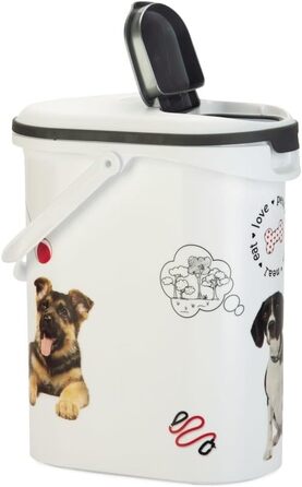 Контейнер для корму для собак Curver Love Pets 10 л – Герметичний, білий, для сухого корму (до 4 кг)