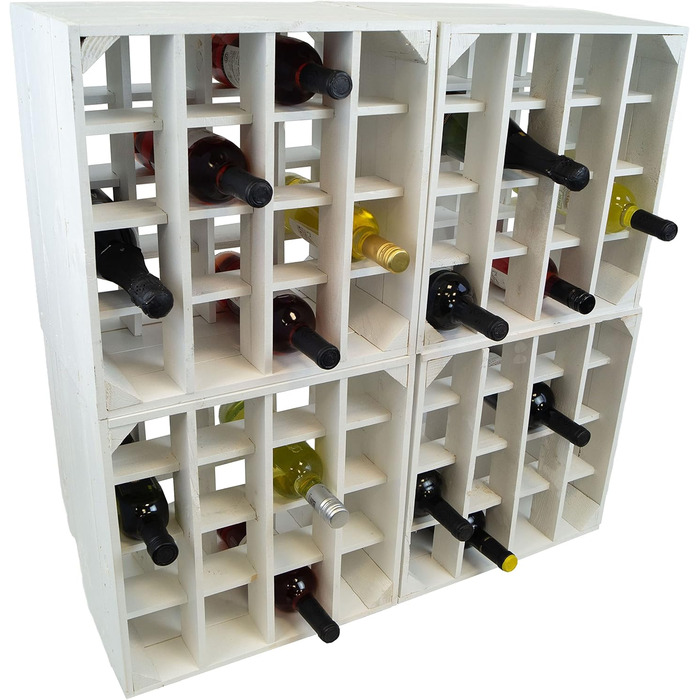 Wine Rack 16 Bottle Size 40x40x27cm Shelf Box Bottle Storage Wine Rack Apple Box/Wine Box (3-Piece Set Wine Rack 16 Bottle White)