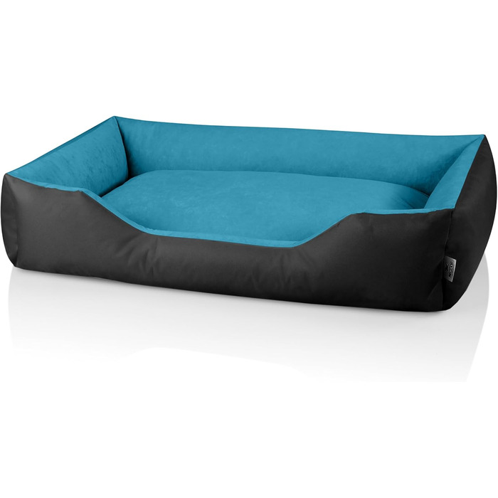 Лягушковий лежак для собак BedDog LUPI, м'який лежак знімний, кошик для собак, лежанка-софа для маленьких собак, S, чорно-коричневий (BLUE-SKY, L 150 x B 110 x H 28 см)