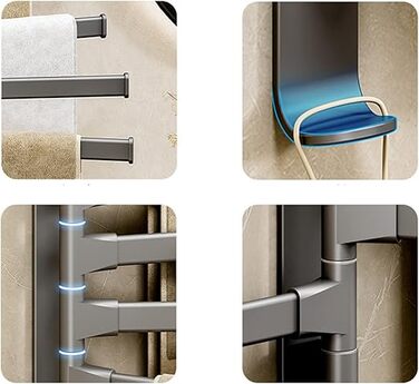 Підвісний тримач-вішак для рушників у ванну кімнату та туалет, рухомі підвіконня, сірий