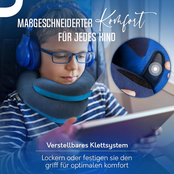 Подушка для шиї BCOZZY для дітей 8-12 років, сірого кольору, середня, для подорожей. Запобігає падінню голови, м'яка, зручна, можна прати.