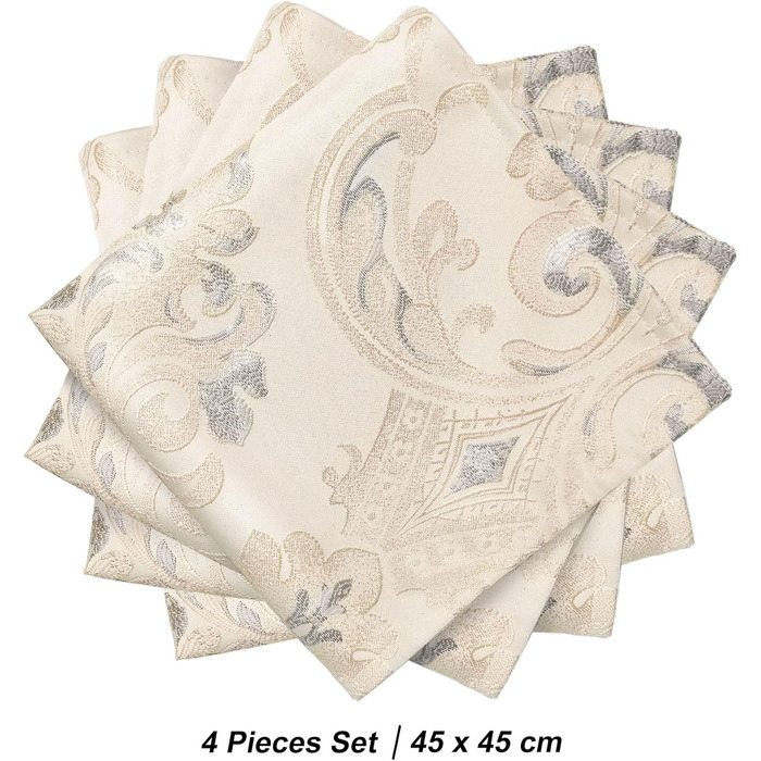 TOPLUXE Cloth Napkins 4-Pack 45x45cm, Washable Napkins, Table Decoration for Dining Table Home Kitchen Room Restaurant (Light Apricot)