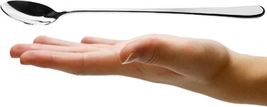 Набір з 12 ложок для напоїв з нержавіючої сталі COM-FOUR® - ложки для лате макіато, коктейлі, десерти (20-20.5 см)