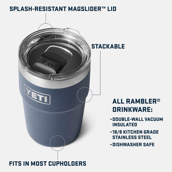 YETI Rambler Stackable Cup with MagSlider Lid - White, 16 oz