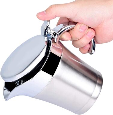 450 ML / 750 ML 304 Stainless Steel Thermosoße Pot Double-Walled Insulated Saucepan Serving Pot Bucket for Juice Tomato Sauce Kitchen Supplies (450ML)