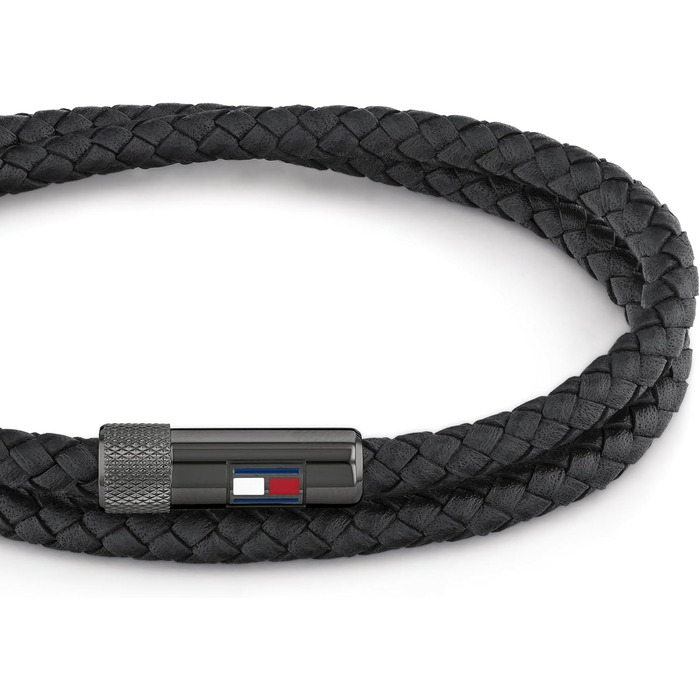 Чоловічий шкіряний браслет Tommy Hilfiger з магнітною застібкою, чорний