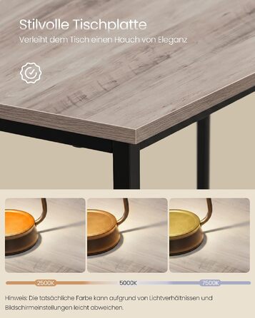Кутовий письмовий стіл VASAGLE L-подібний комп'ютерний стіл, 140 x 140 x 74,7 см (колір: сіро-бежевий + чорний)