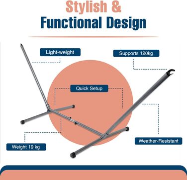 AMAZONAS Hammock Stand Sumo RockStone made of powder-coated steel for hammocks measuring 270-320 cm and up to 120 kg
