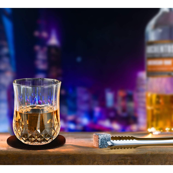 Набір для віскі GOLDGE: 2 келихи, пінцети, підставки, охолоджуючі камені