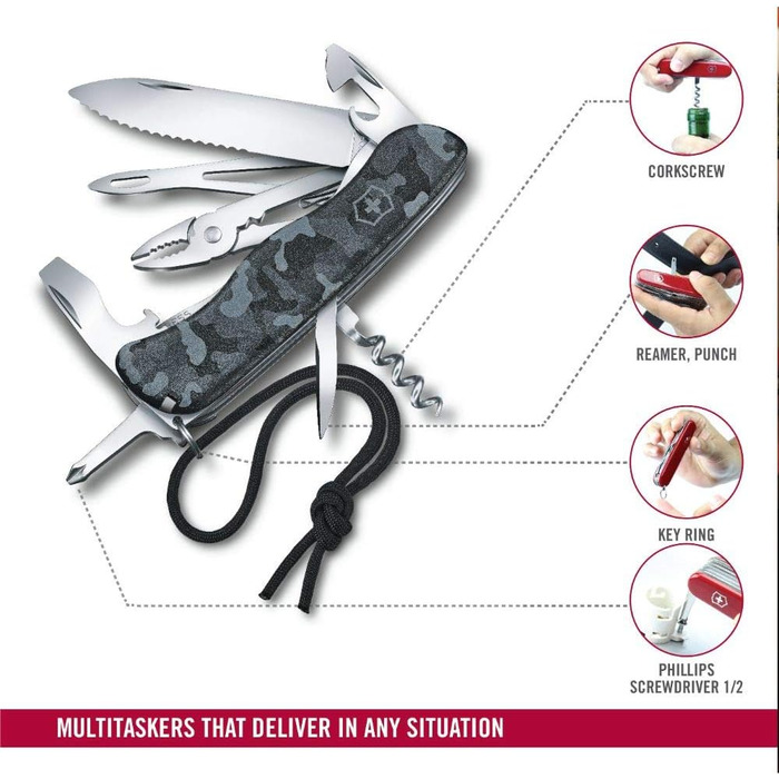 Мультитул Victorinox Skipper W: Швейцарський ніж з 18 функціями, з фіксатором та серрейний клинок