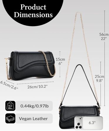 Жіноча сумка через плече, екошкіра, вінтажна Saddle Bag з 2 знімними ремінцями (Чорна, м'яка)