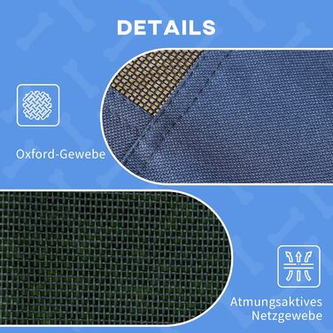 Підвищене собаче ліжко PawHut з балдахіном, для собак, вулиця, дихаючий матеріал, тафта, кемпінг, темно-синій, 61 x 46 x 62 см