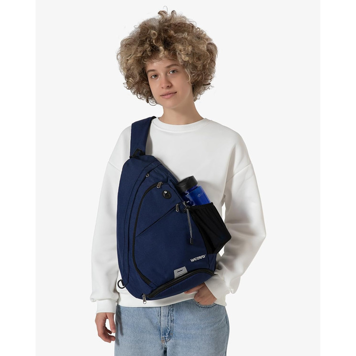 Сумка через плече WATERFLY: рюкзак-слінг для спорту та подорожей (Королівський синій)
