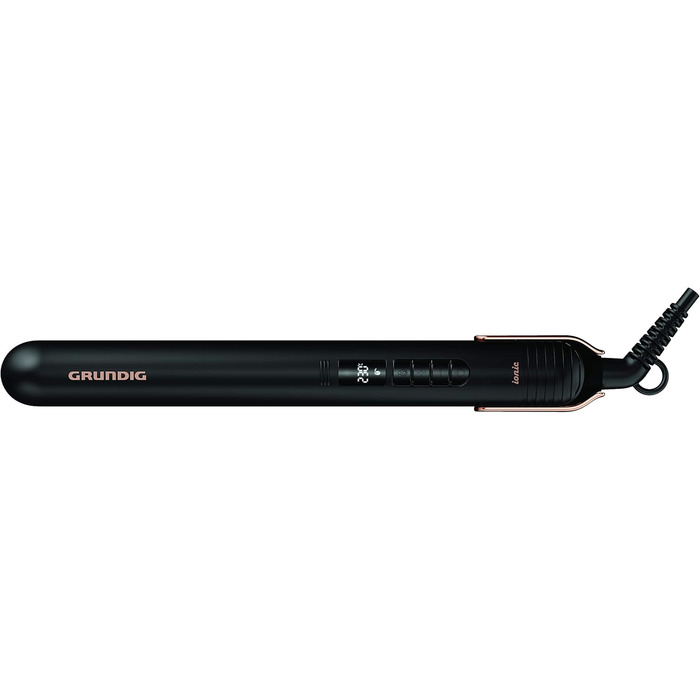 Випрямляч для волосся GRUNDIG Naturashine HS 7030: 6 температурних режимів, іонізація, повна кераміка, захист волосся, чорний/рожеве золото