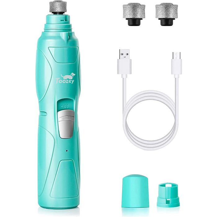 Електричний точилка для кігтів собак та котів з підсвічуванням та 2 колесами, тихий та потужний, з низькою вібрацією, з набором змінних насадок